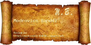 Modrovics Bandó névjegykártya